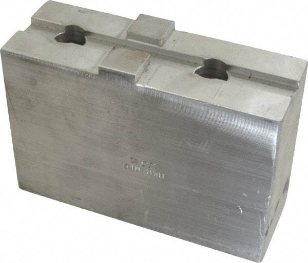 H & R Manufacturing - Tongue & Groove Attachment, Square Soft Lathe Chuck Jaw - Aluminum, 3" Btw Mount Hole Ctrs, 5-5/8" Long x 2" Wide x 3-3/16" High, 1/2" Groove - Makers Industrial Supply