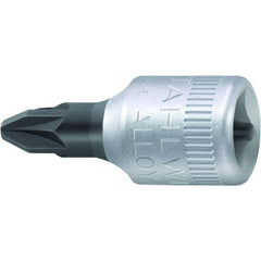 Screwdriver & Drag Link Sockets; Type: Pozidriv Screwdriver Socket; Drive Size (Inch): 0.25 in; Blade Width (mm): 11.6 mm; Blade Thickness (Decimal Inch): 0.6 mm; Point Size: #2; Finish: Chrome-Plated; Insulated: No; Non-sparking: No; Tether Style: Not Te