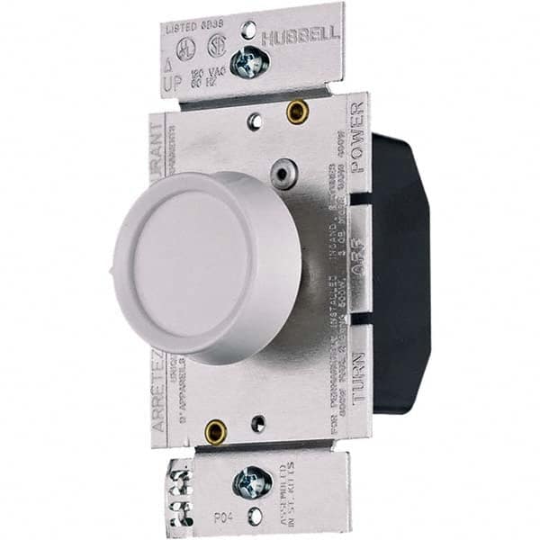 Hubbell Wiring Device-Kellems - 3 Pole, 120 VAC, 5 Amp, Residential Grade Rotary Dimmer Switch - Makers Industrial Supply