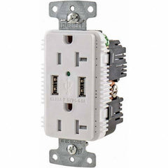 Hubbell Wiring Device-Kellems - USB Receptacles Number of USB Ports: 2 Number of Receptacles: 2 - Makers Industrial Supply