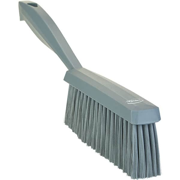 Vikan - 14" OAL, Polyester Staple Set Bench Brush - 2" Bristle Length, 6-3/8" Long Head, Straight Polypropylene Handle, Gray - Makers Industrial Supply