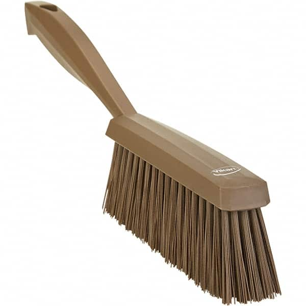 Vikan - 14" OAL, Polyester Staple Set Bench Brush - 2" Bristle Length, 6-3/8" Long Head, Straight Polypropylene Handle, Brown - Makers Industrial Supply