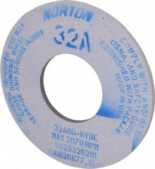 Norton - 12" Diam x 5" Hole x 1/2" Thick, K Hardness, 80 Grit Surface Grinding Wheel - Aluminum Oxide, Type 1, Medium Grade, 2,070 Max RPM, Vitrified Bond, No Recess - Makers Industrial Supply