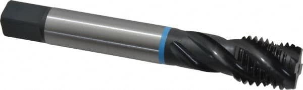 Emuge - 7/8-9 UNC 4 Flute 2B Modified Bottoming Spiral Flute Tap - Cobalt, Oxide Finish, 5.512" OAL, Right Hand Flute, Right Hand Thread, Series Enorm-VA - Makers Industrial Supply