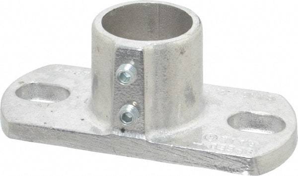 Hollaender - 1-1/4" Pipe, Base Flange, Aluminum Alloy Flange Pipe Rail Fitting - Bright Finish - Makers Industrial Supply