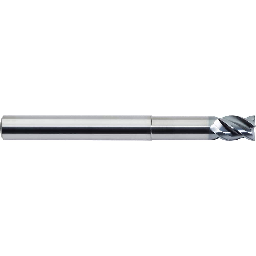 Square End Mill: 1/2'' Dia, 5/8'' LOC, 1/2'' Shank Dia, 4'' OAL, 4 Flutes, Solid Carbide Single End, Helical Flute, Variable Helix, Centercutting, RH Cut, RH Flute