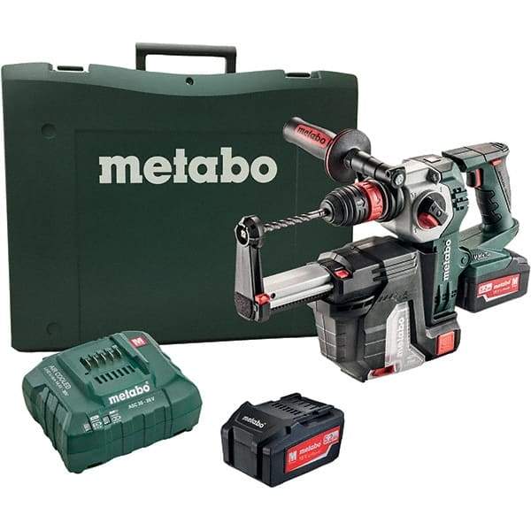 Metabo - 18 Volt 1" SDS-Plus Keyless Chuck Cordless Rotary Hammer - 4500 BPM, 1200 RPM, Reversible, D-Handle - Makers Industrial Supply