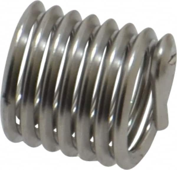 Recoil - 3/8-16 UNC, 0.562" OAL, Free Running Helical Insert - 7-1/4 Free Coils, Tanged, Stainless Steel, Bright Finish, 1-1/2D Insert Length - Makers Industrial Supply