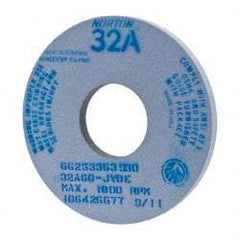 Norton - 14" Diam x 5" Hole x 1" Thick, J Hardness, 60 Grit Surface Grinding Wheel - Aluminum Oxide, Type 1, Medium Grade, 1,800 Max RPM, Vitrified Bond, No Recess - Makers Industrial Supply