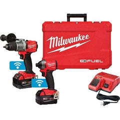 Milwaukee Tool - 18 Volt Cordless Tool Combination Kit - Includes 1/2" Drill/Driver & 1/4" Impact Driver, Lithium-Ion Battery Included - Makers Industrial Supply