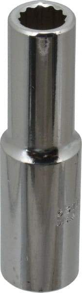 Proto - 1/2" Drive, Deep Hand Socket - 12 Points, 3-1/4" OAL, Chrome Finish - Makers Industrial Supply