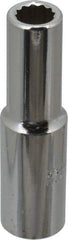 Proto - 1/2" Drive, Deep Hand Socket - 12 Points, 3-1/4" OAL, Chrome Finish - Makers Industrial Supply