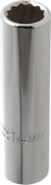 Proto - 1/2" Drive, Deep Hand Socket - 12 Points, 3-1/4" OAL, Chrome Finish - Makers Industrial Supply