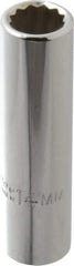 Proto - 1/2" Drive, Deep Hand Socket - 12 Points, 3-1/4" OAL, Chrome Finish - Makers Industrial Supply