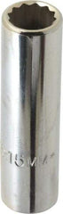 Proto - 1/2" Drive, Deep Hand Socket - 6 Points, 3-1/4" OAL, Chrome Finish - Makers Industrial Supply