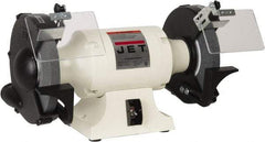 Jet - 10" Wheel Diam x 1" Wheel Width, 1-1/2 hp Grinder - 1" Arbor Hole Diam, 1 Phase, 1,725 Max RPM, 115 Volts - Makers Industrial Supply