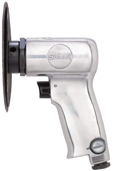 Sioux Tools - 4-1/2" Max Disc, 14,000 RPM, Pneumatic Handheld Disc Sander - 12 CFM, 1/4 NPT Inlet, 0.63 hp, 90 psi - Makers Industrial Supply