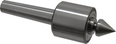 Riten - MT3 Taper Shank, 2-1/8" Head Diam Live Center - 5,000 Max RPM, 2" Head Length, 1" Point Diam, 1/4" Point Len, 350 Lb Max Workpc, 2" OAL, Male Point - Makers Industrial Supply