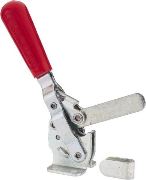 De-Sta-Co - 499 Lb Holding Capacity, Vertical Handle, Manual Hold Down Toggle Clamp - 57° Handle Movement, 99° Bar Opening, Solid Bar, Flanged Base, Carbon Steel - Makers Industrial Supply