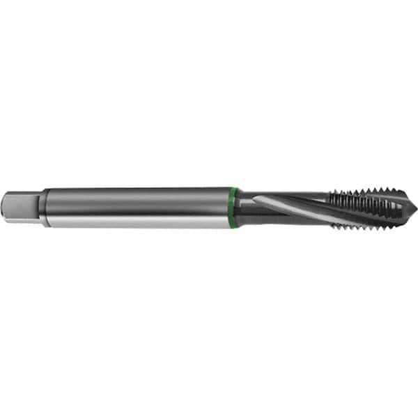 Guhring - M20x2.50 Metric 4 Flute 6H Bottoming Spiral Flute Tap - High Speed Steel, TiCN Finish, 140mm OAL, Right Hand Flute, Right Hand Thread, D6/D7, Series 4154 - Makers Industrial Supply