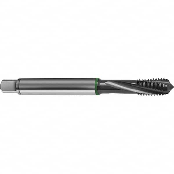 Guhring - M20x2.50 Metric 4 Flute 6H Bottoming Spiral Flute Tap - High Speed Steel, TiCN Finish, 140mm OAL, Right Hand Flute, Right Hand Thread, D6/D7, Series 4155 - Makers Industrial Supply