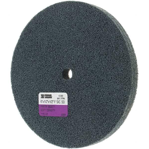 Standard Abrasives - 6" Diam, 1/2" Face Width, 1/2" Center Hole, Fine Grade, Silicon Carbide Deburring Wheel - Unitized, Soft Grade - Makers Industrial Supply