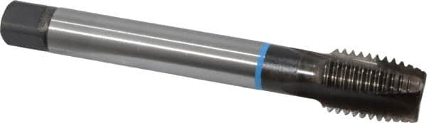 Emuge - M24x3.00 Metric Coarse, 3 Flute, Nitride Finish, Cobalt Spiral Point Tap - Plug Chamfer, Right Hand Thread, 6.299" OAL, 34mm Thread Length, 18mm Shank Diam, 6H Class of Fit, Series Rekord B-VA - Exact Industrial Supply