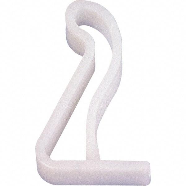 NMC - 1-1/2" Wide x 5" High Plastic Barricade Tape Clip - White - Makers Industrial Supply