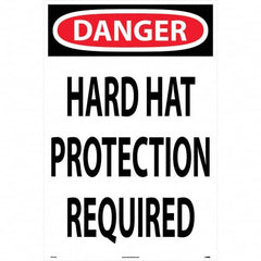 NMC - "Hard Hat Protection Required", 36" Long x 24" Wide, Corrugated Plastic Safety Sign - Rectangular, Use for Workplace/Safety - Makers Industrial Supply