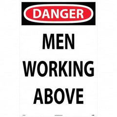 NMC - "Men Working Above", 36" Long x 24" Wide, Corrugated Plastic Safety Sign - Rectangular, Use for Workplace/Safety - Makers Industrial Supply