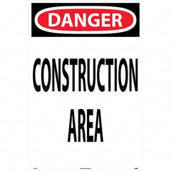 NMC - "Construction Area", 36" Long x 24" Wide, Rigid Plastic Safety Sign - Rectangular, Use for Workplace/Safety - Makers Industrial Supply