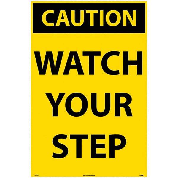 NMC - "Watch Your Step", 36" Long x 24" Wide, Corrugated Plastic Safety Sign - Rectangular, Use for Workplace/Safety - Makers Industrial Supply