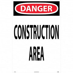 NMC - "Construction Area", 36" Long x 24" Wide, Corrugated Plastic Safety Sign - Rectangular, Use for Workplace/Safety - Makers Industrial Supply