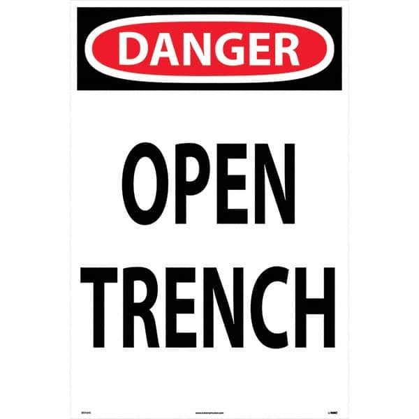 NMC - "Open Trench", 36" Long x 24" Wide, Corrugated Plastic Safety Sign - Rectangular, Use for Workplace/Safety - Makers Industrial Supply