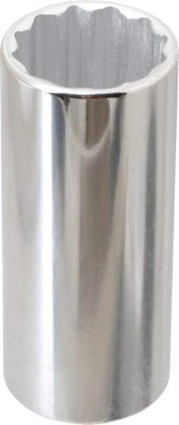 Proto - 1/2" Drive, Deep Hand Socket - 12 Points, 3-1/4" OAL, Chrome Finish - Makers Industrial Supply