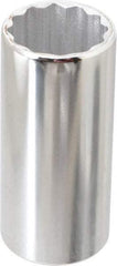 Proto - 1/4" Drive, Deep Hand Socket - 6 Points, 3-1/4" OAL, Chrome Finish - Makers Industrial Supply