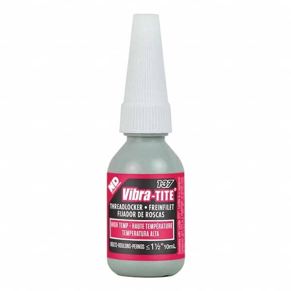 Vibra-Tite - 10 mL Bottle, Red, High Temp/High Strength Threadlocker - Makers Industrial Supply