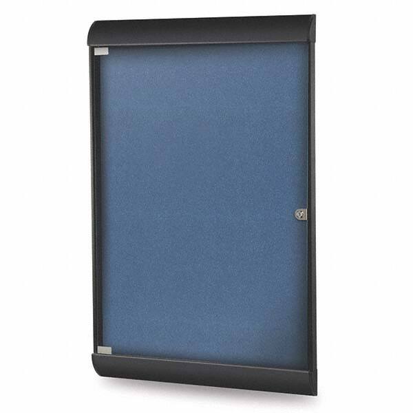 Ghent - Cork Bulletin Boards Style: Enclosed Bulletin Board Color: Navy - Makers Industrial Supply