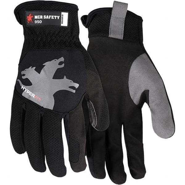 MCR Safety - Size M Synthetic Suede Work Gloves - For General Purpose, Uncoated, Slip-On Cuff, Full Fingered, Black, Paired - Makers Industrial Supply