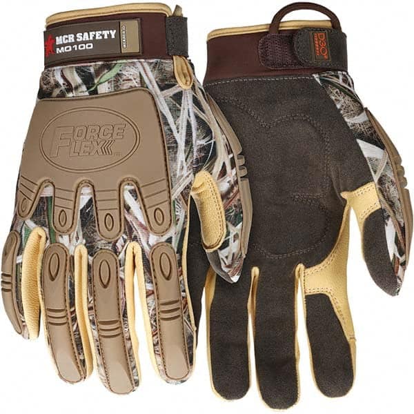 MCR Safety - Size 2XL Synthetic Suede Work Gloves - For General Purpose, Uncoated, Adjustable Closure Cuff, Full Fingered, Camouflage, Paired - Makers Industrial Supply