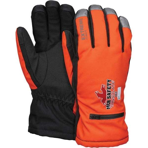 MCR Safety - Size M Synthetic Blend Work Gloves - For Cold Weather, Uncoated, Slip-On Cuff, Full Fingered, Orange, Paired - Makers Industrial Supply