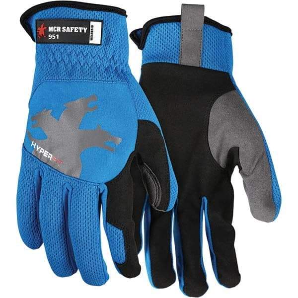 MCR Safety - Size M Synthetic Suede Work Gloves - For General Purpose, Uncoated, Slip-On Cuff, Full Fingered, Blue, Paired - Makers Industrial Supply