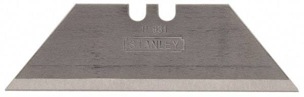 Stanley - 100 Piece Carbon Steel Utility Knife Blade - 2-7/16" OAL, 0.035" Blade Thickness - Makers Industrial Supply