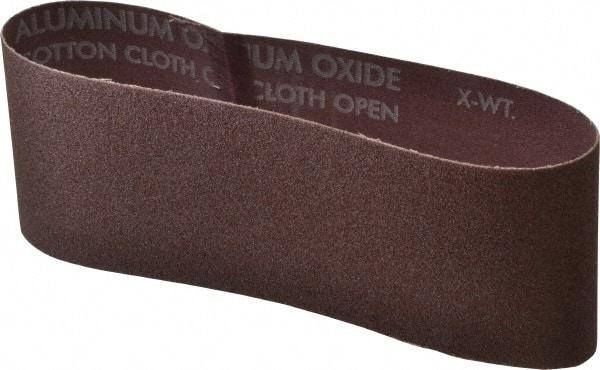 Norton - 3" Wide x 18" OAL, 80 Grit, Aluminum Oxide Abrasive Belt - Aluminum Oxide, Medium, Coated, X Weighted Cloth Backing, Series R228 - Makers Industrial Supply