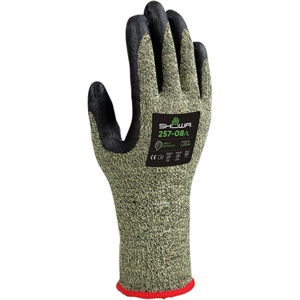 SHOWA - Size S (6), ANSI Cut Lvl A7, Puncture Lvl 2, Abrasion Lvl 4, Foam Nitrile Coated Kevlar/Stainless Steel Cut Resistant Gloves - Exact Industrial Supply