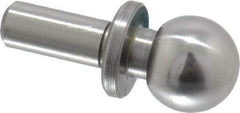 Jergens - 3/8" Ball Diam, 3/16" Shank Diam, Steel Inspection Tooling Ball - Slip-Fit Shank, 3/4" Ball Center to Shank Bottom, 0.3" Ball Center to Shoulder Bottom, with Shoulder - Makers Industrial Supply