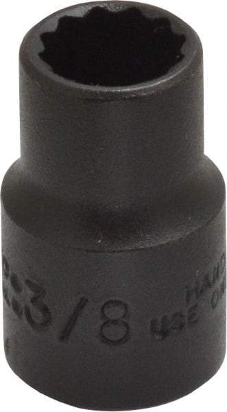 Proto - 3/8", 3/8" Drive, Standard Hand Socket - 12 Points, 1-3/32" OAL, Alloy Steel, Black Finish - Makers Industrial Supply