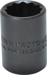 Proto - 9/16", 3/8" Drive, Standard Hand Socket - 12 Points, 1-1/8" OAL, Alloy Steel, Black Finish - Makers Industrial Supply