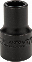 Proto - 7/16", 1/2" Drive, Standard Hand Socket - 12 Points, 1-1/2" OAL, Alloy Steel, Black Finish - Makers Industrial Supply