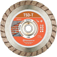 Husqvarna - 10" Diam, 5/8 & 7/8" Arbor Hole Diam, Continuous Edge Tooth Wet & Dry Cut Saw Blade - Diamond-Tipped, Fast Cutting & Smooth Action, Standard Round Arbor - Makers Industrial Supply